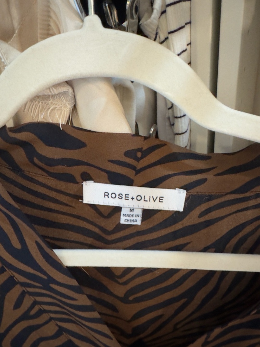 Rose & Olive Brown and Black Zebra Print Top - Picture 2 of 4